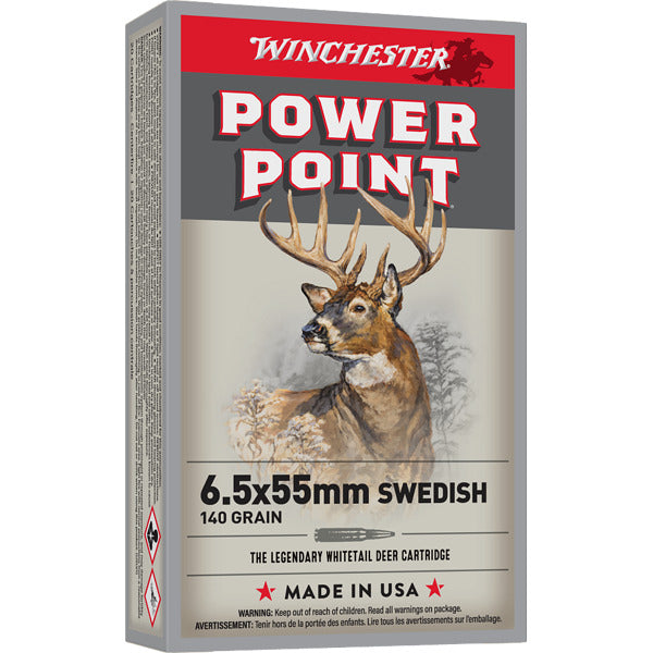 Winchester Super-X 6.5x55mm Ammunition 140 Grain Jacketed Soft Point Box of 20