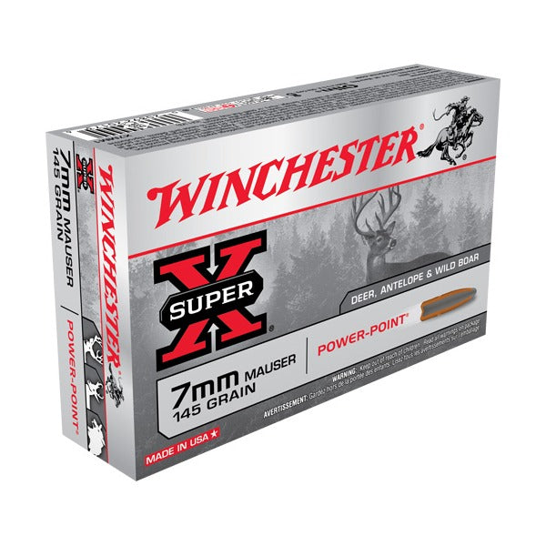 Winchester Super-X 7x57mm Mauser Ammunition 145 Grain Jacketed Soft Point Box of 20