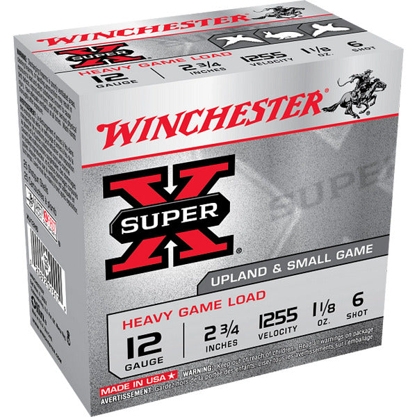 Winchester Super-X 12 Gauge Ammunition 2-3/4" #6 1-1/8 oz 1255 fps Box of 25