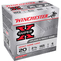 Winchester Super-X 20 Gauge Ammunition 2-3/4" #6 1 oz 1165 fps Box of 25