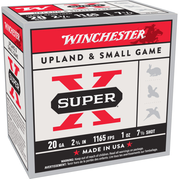 Winchester Super-X 20 Gauge Ammunition 2-3/4" #7.5 1 oz 1220 fps Box of 25