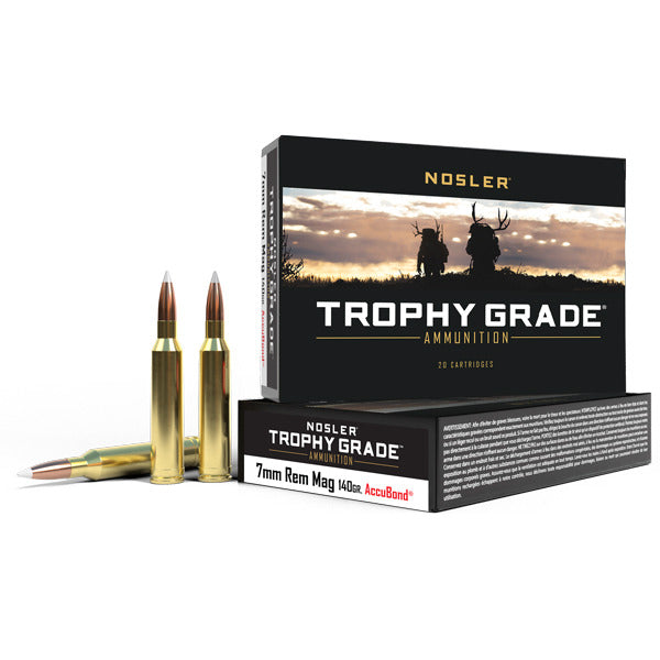 Nosler Trophy Grade 7mm Remington Magnum Ammunition 140 Grain AccuBond Polymer Tip Box of 20