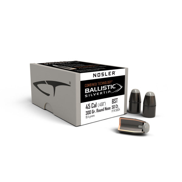 Combined Technology Ballistic Silvertip 45 Caliber (.458 Diameter) Bullets 300 grain Polymer Tip Box of 50