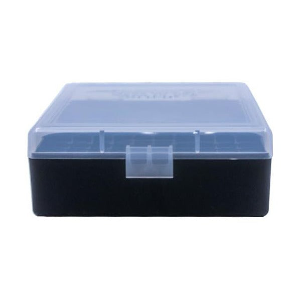 BERRY 38/357 HINGED-TOP BOX 100-RND CLEAR/BLK 50c