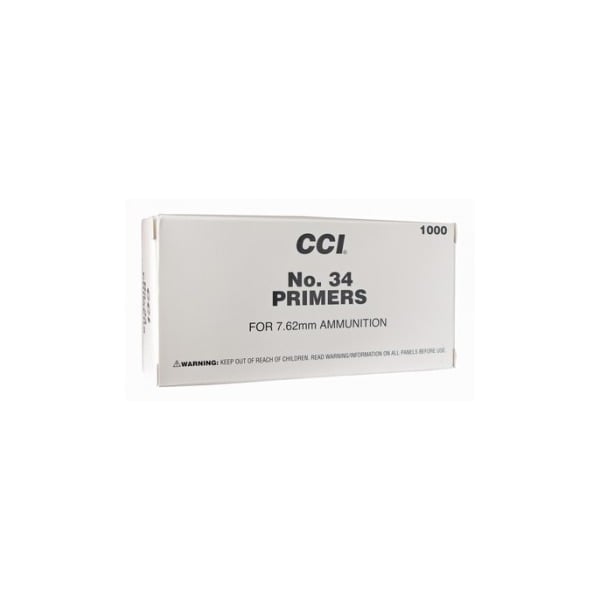 CCI M34 7.62mm NATO-Spec Large Rifle Primers Box of 1000