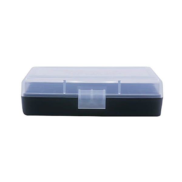 BERRY 380/9MM HINGED-TOP BOX 50-RND CLEAR/BLK 50/c