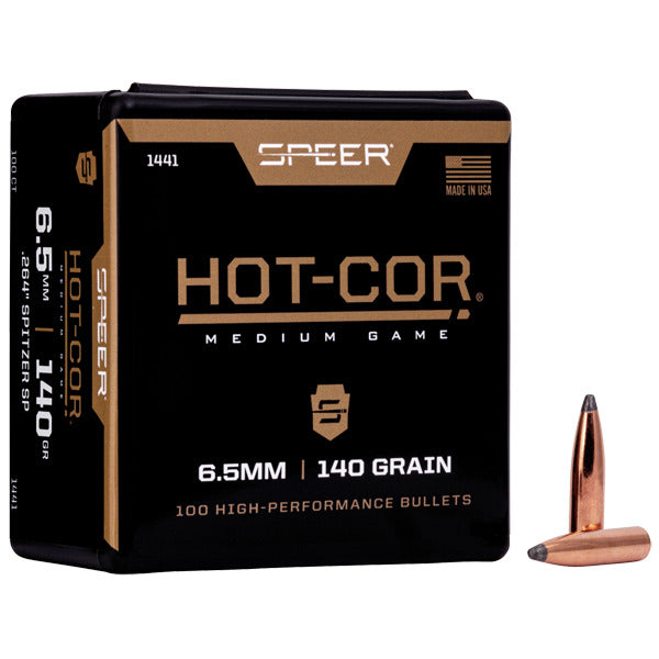 Speer 264 Caliber, 6.5mm (.264 Diameter) Bullets 140 grain Spitzer Box of 100