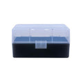 BERRY 222/223 HINGED-TOP BOX 50 RND-CLEAR/BLK 50/c