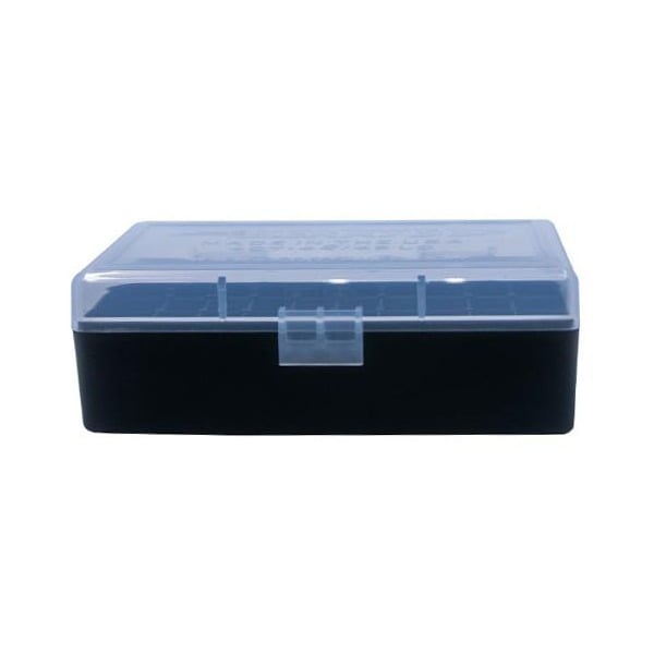 BERRY 44/45LC HINGED-TOP BOX 50-RND CLEAR/BLK 50/c