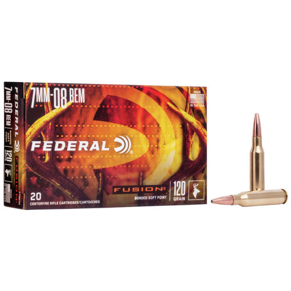 Federal Premium Fusion 7mm-08 Remington Ammunition 120 Grain Polymer Tip Box of 20