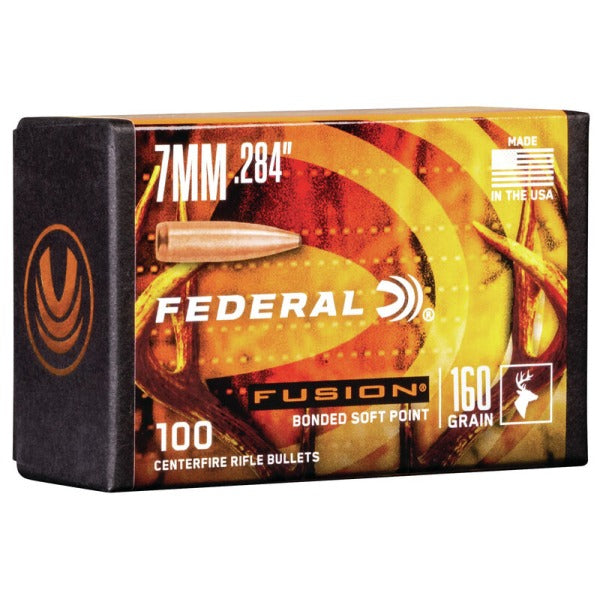 Federal Premium Fusion 28 Caliber, 7mm (.284 Diameter) Bullets 160 grain Polymer Tip Box of 4