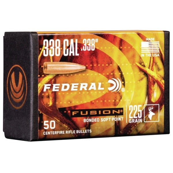 Federal Premium Fusion 338 Caliber (.338 Diameter) Bullets 225 grain Polymer Tip Box of 4
