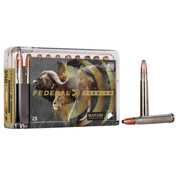 Federal Premium Safari 375 H&H Magnum Ammunition 300 Grain Swift A-Frame Round Nose Box of 20