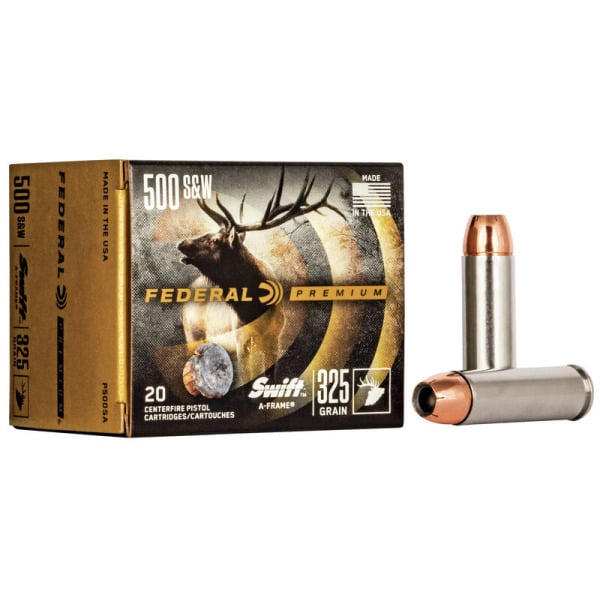 Federal Premium 500 S&W Magnum Ammunition 325 Grain Swift A-Frame Jacketed Hollow Point Box of 20