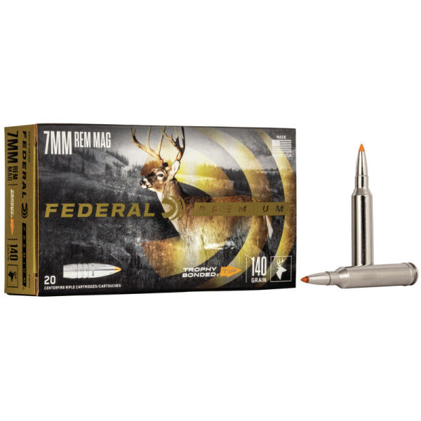 Federal Premium Trophy Bonded 7mm Remington Magnum Ammunition 140 Grain Polymer Tip Box of 20