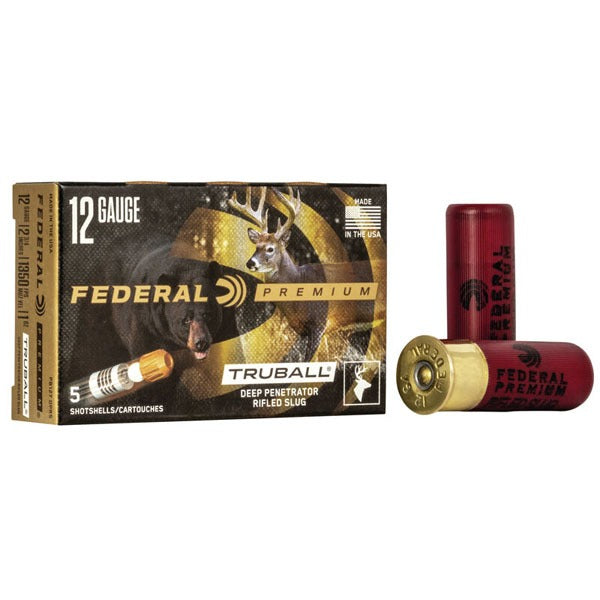 Federal Premium TruBall 12 Gauge Ammunition 2-3/4" 1 oz 1350 fps Rifled Slug Box of 5