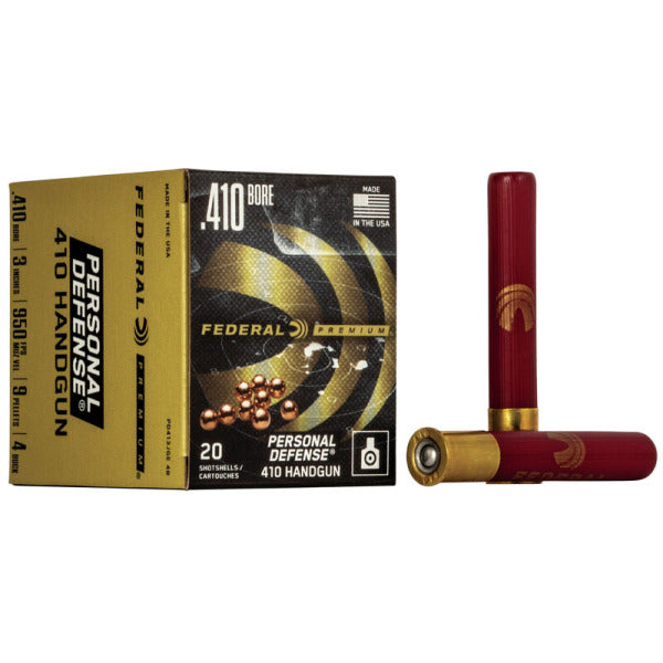 Federal Premium Personal Defense 410 Bore Ammunition 3" #4 950 fps Plated Buckshot Box of 20