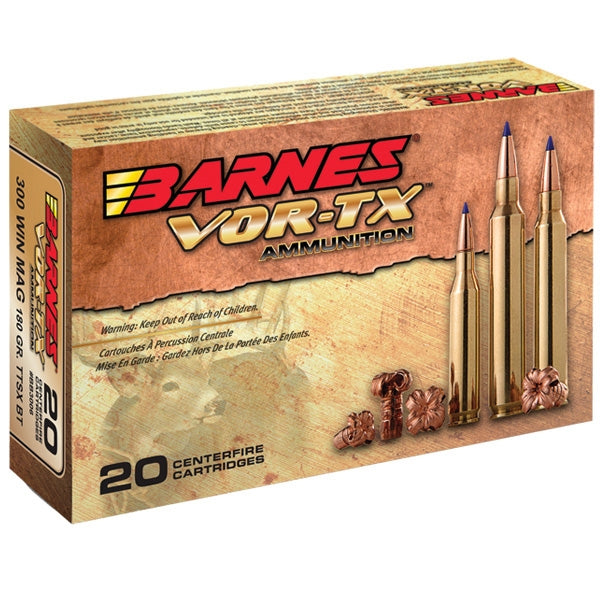 Barnes VOR-TX Safari 30-30 Winchester Ammunition 150 Grain Solid Hollow Point Box of 20