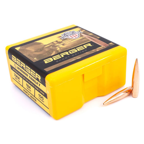 Berger Hybrid Target F-Open 28 Caliber, 7mm (.284 Diameter) Bullets 184 grain Jacketed Hollow Point Box of 100