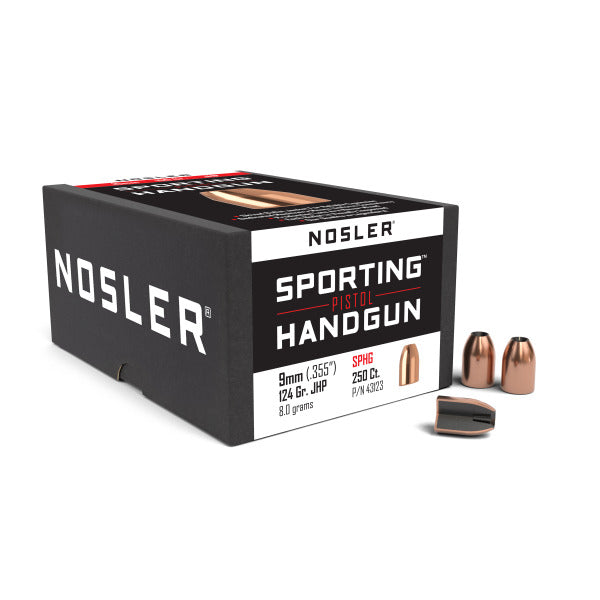 Nosler ASP 9mm (.355 Diameter) Bullets 124 grain Jacketed Hollow Point Box of 250