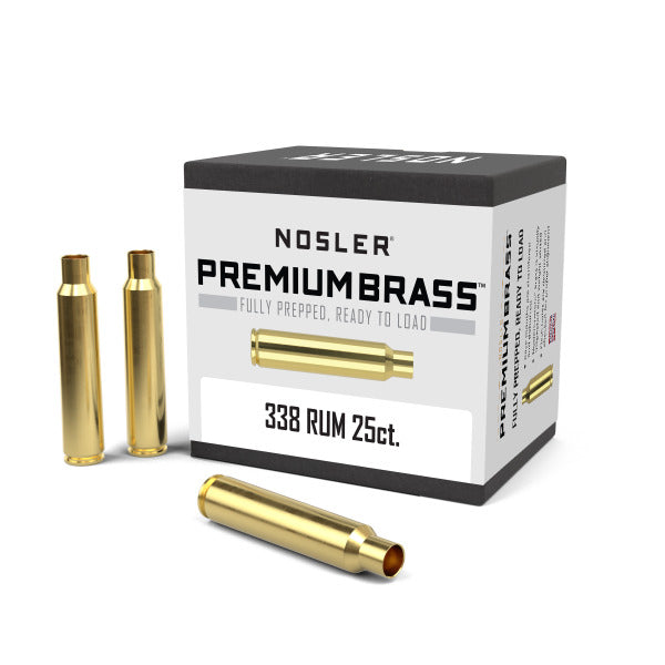 Nosler 338 RUM (Remington Ultra Magnum) Brass Box of 25