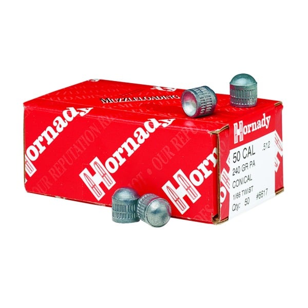 HORNADY 50cal 240gr CONICAL BULLET GREAT PLAINS 50/bx