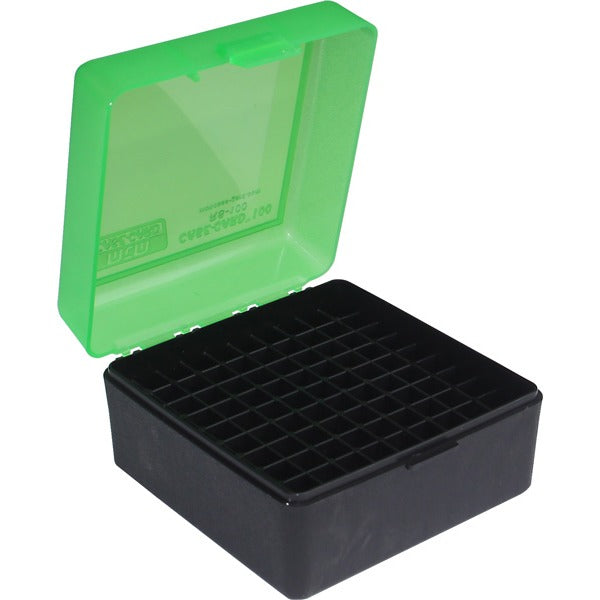 MTM RIFLE FLIP-TOP 100rd 17/222/223/CLR-GRN/BLK