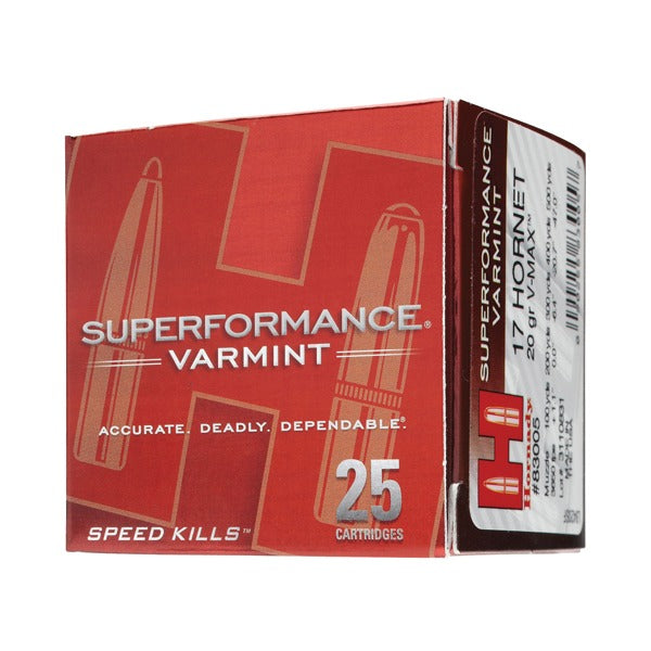 Hornady Superformance 17 Hornet Ammunition 20 Grain V-MAX Polymer Tip Box of 25