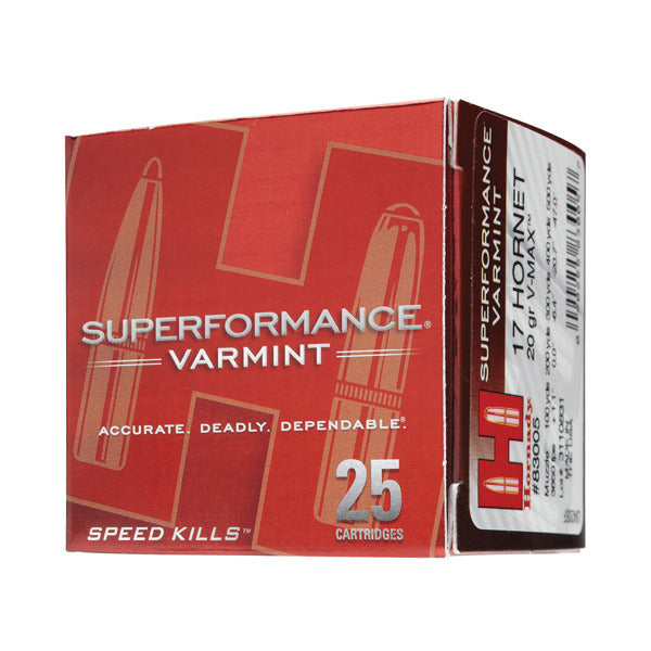 Hornady Superformance 17 Hornet Ammunition 20 Grain V-MAX Polymer Tip Box of 25