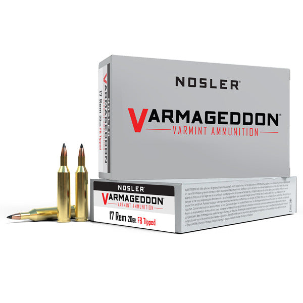 Nosler Varmageddon 17 Remington Ammunition 20 Grain Polymer Tip Box of 20