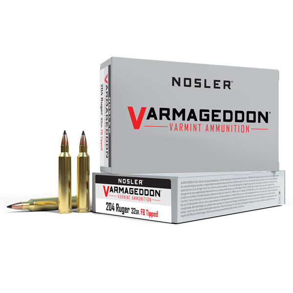 Nosler Varmageddon 204 Ruger Ammunition 32 Grain Polymer Tip Box of 20