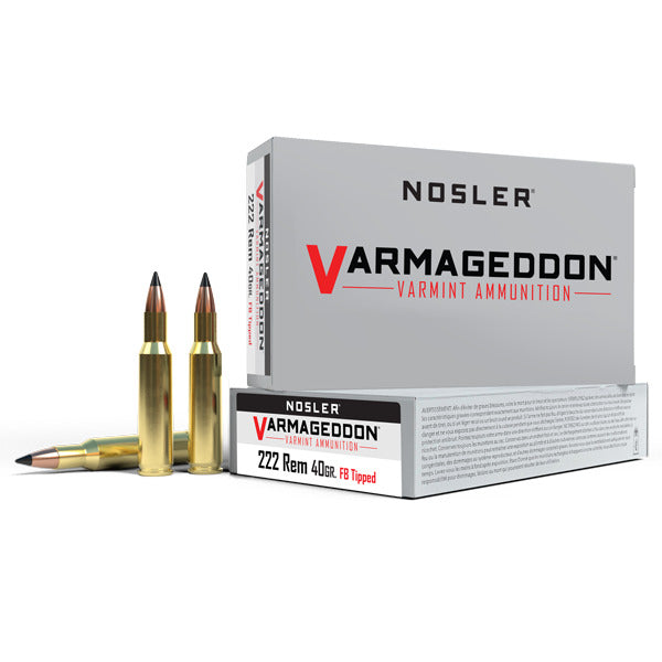 Nosler Varmageddon 222 Remington Ammunition 40 Grain Polymer Tip Box of 20