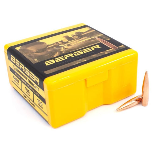 Berger Hybrid Target 243 Caliber, 6mm (.243 Diameter) Bullets 105 grain Boat Tail Hollow Point Box of 100