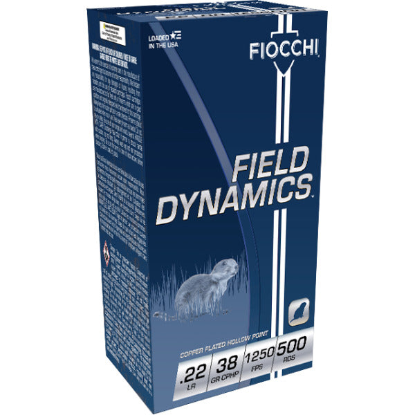 Fiocchi Field Dynamics 22 Long Rifle Ammunition 38 Grain Plated Hollow Point Box of 50