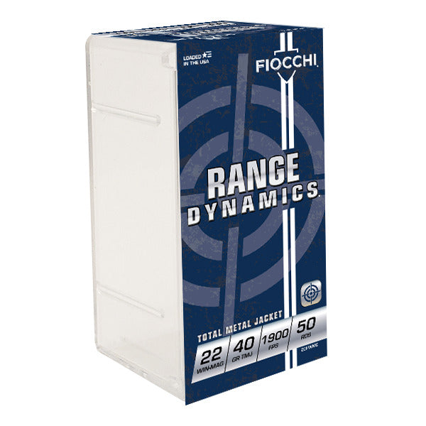 Fiocchi Range Dynamics 22 WMR (Winchester Magnum Rimfire) Ammunition 40 Grain Total Metal Jacket Box of 50