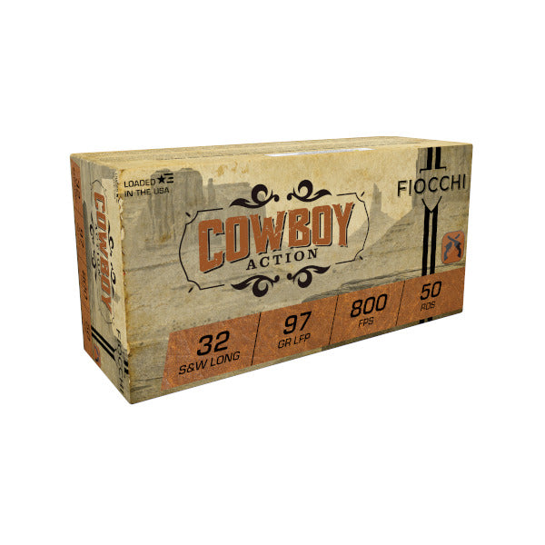 Fiocchi Cowboy Action 32 S&W Long Ammunition 97 Grain Lead Round Nose Box of 50
