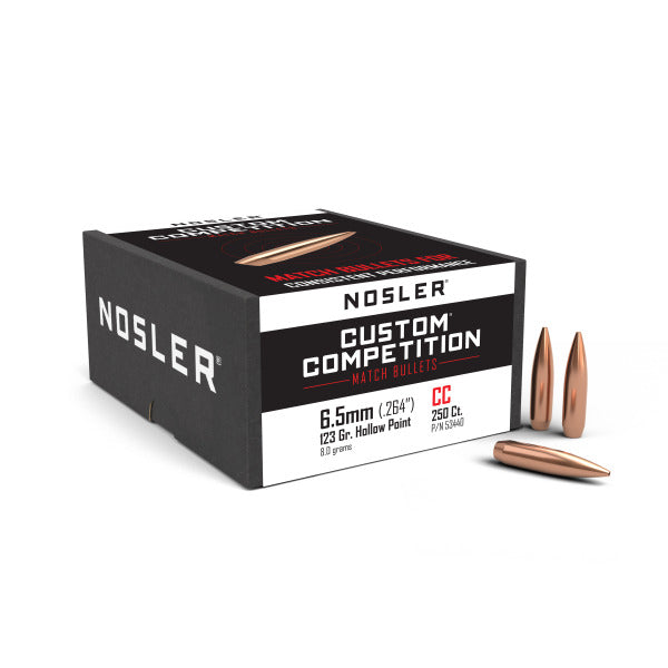 NOSLER 6.5MM(.264)123gr HPBT BULLET CUSTOM 250/bx