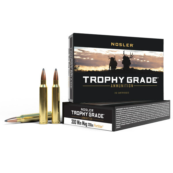 Nosler Trophy Grade 300 Winchester Magnum Ammunition 200 Grain Partition Polymer Tip Box of 20