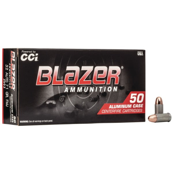 CCI Blazer Aluminum 32 ACP Ammunition 71 Grain Full Metal Jacket Box of 50