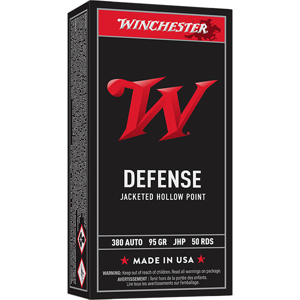 Winchester White Box 380 ACP Ammunition 95 Grain Jacketed Hollow Point Box of 50