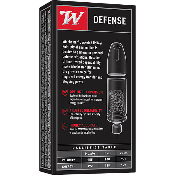 Winchester White Box 380 ACP Ammunition 95 Grain Jacketed Hollow Point Box of 50
