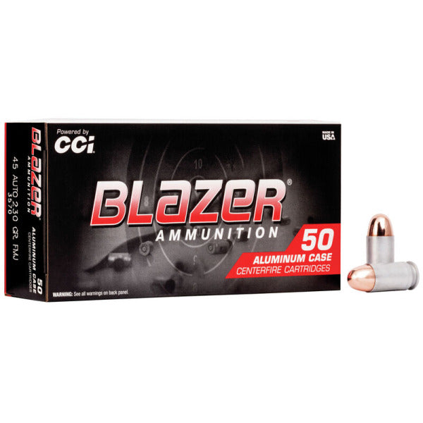 CCI Blazer Aluminum 45 ACP Ammunition 230 Grain Full Metal Jacket Box of 50