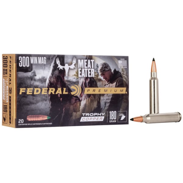 Federal Premium Trophy Copper 300 Winchester Magnum Ammunition 180 Grain Polymer Tip Box of 20