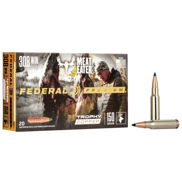 Federal Premium Trophy Copper 308 Winchester Ammunition 150 Grain Polymer Tip Box of 20