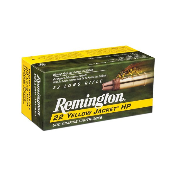 Remington Yellow Jacket 22 Long Rifle Ammunition 33 Grain Plated Truncated Cone Hollow Point Box of 50