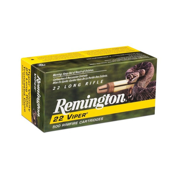 Remington Viper 22 Long Rifle Ammunition 36 Grain Plated Truncated Cone Flat Nose Box of 50