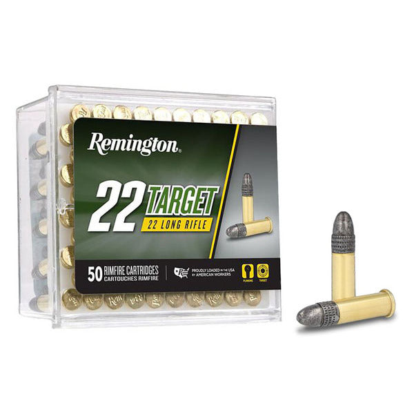 Remington Target 22 Long Rifle Ammunition 40 Grain Lead Round Nose Box of 50