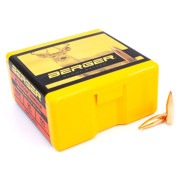 Berger Classic Hunter 243 Caliber, 6mm (.243 Diameter) Bullets 95 grain Boat Tail Hollow Point Box of 100