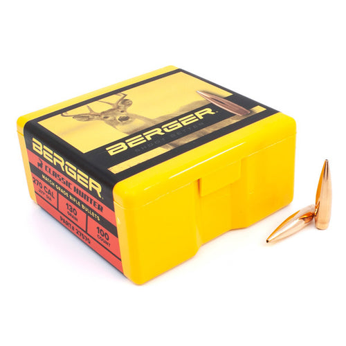 Berger Classic Hunter 277 Caliber, 6.8mm (.277 Diameter) Bullets 130 grain Boat Tail Hollow Point Box of 100