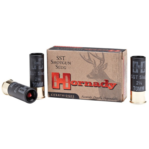 Hornady Custom Lite 12 Gauge Ammunition 2-3/4" 300 grain 1575 fps Flex Tip Lead Plated Polymer Tip Sabot Slug Box of 5